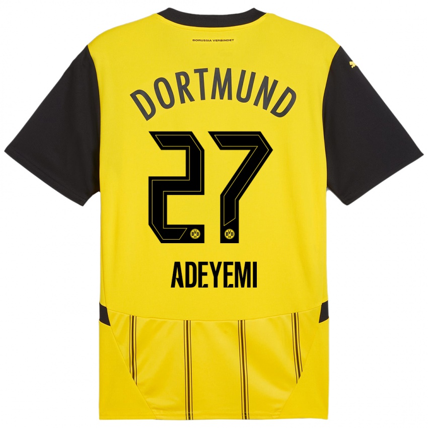 Niño Camiseta Karim Adeyemi #27 Amarillo Negro 1ª Equipación 2024/25 La Camisa Argentina