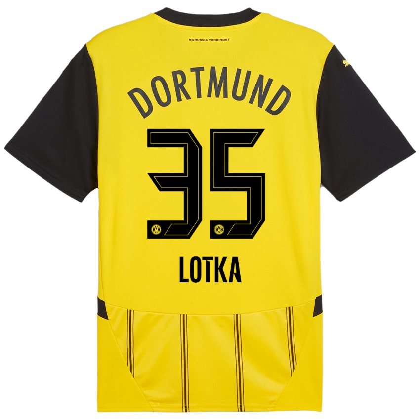 Niño Camiseta Marcel Lotka #35 Amarillo Negro 1ª Equipación 2024/25 La Camisa Argentina