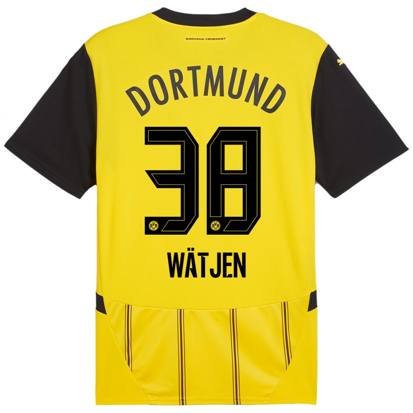 Niño Camiseta Kjell Wätjen #38 Amarillo Negro 1ª Equipación 2024/25 La Camisa Argentina