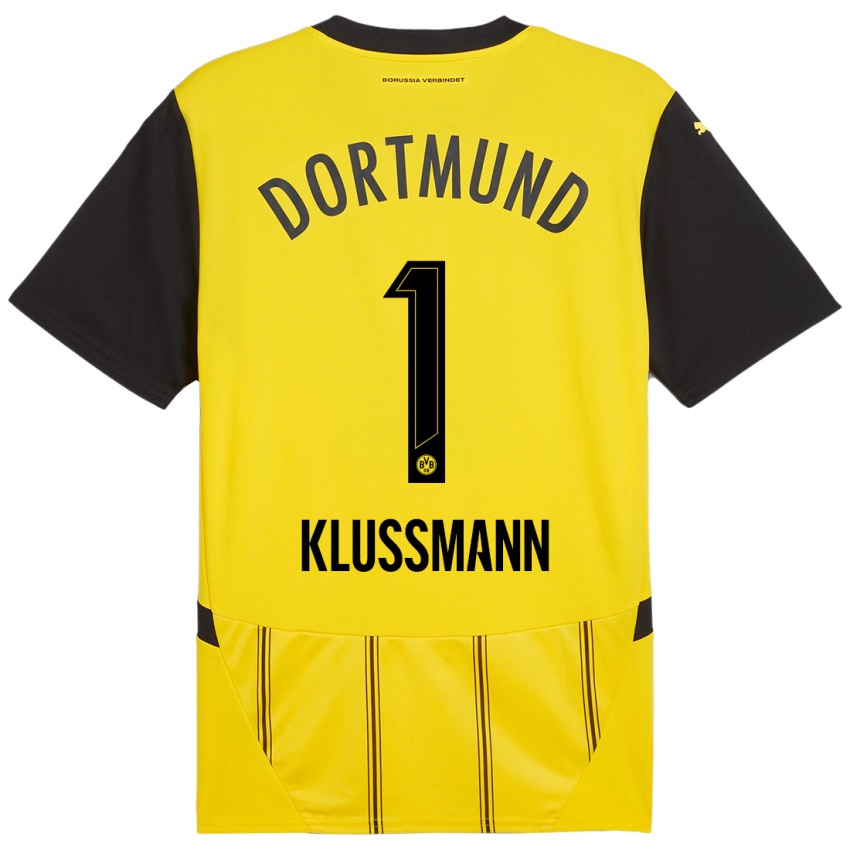 Niño Camiseta Leon Klußmann #1 Amarillo Negro 1ª Equipación 2024/25 La Camisa Argentina