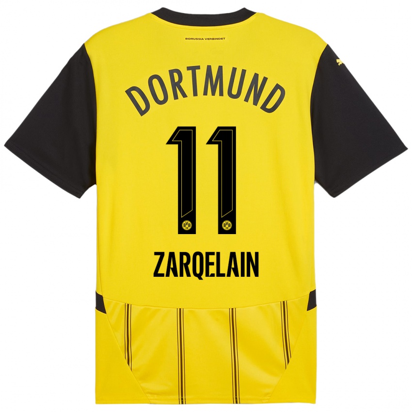 Niño Camiseta Fadi Zarqelain #11 Amarillo Negro 1ª Equipación 2024/25 La Camisa Argentina