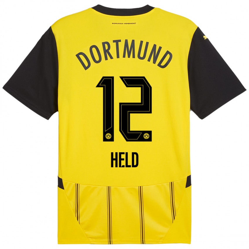 Niño Camiseta Aaron Held #12 Amarillo Negro 1ª Equipación 2024/25 La Camisa Argentina