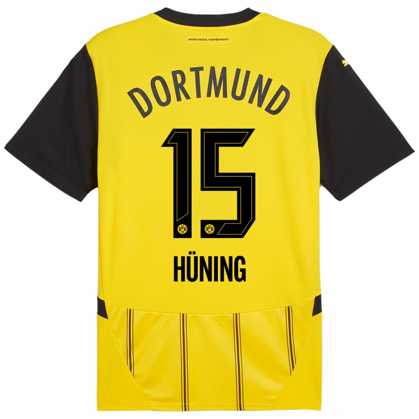 Niño Camiseta Ben Hüning #15 Amarillo Negro 1ª Equipación 2024/25 La Camisa Argentina