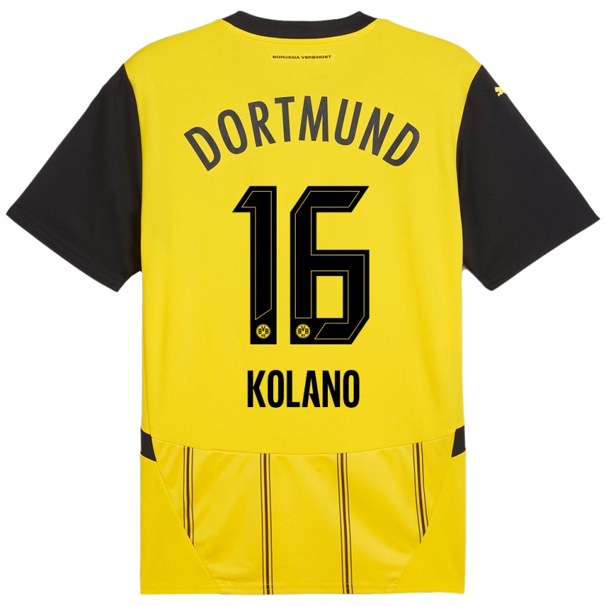 Niño Camiseta Damian Kolano #16 Amarillo Negro 1ª Equipación 2024/25 La Camisa Argentina