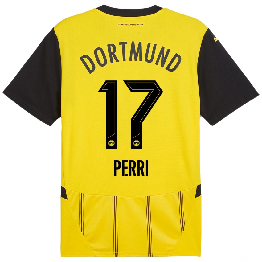 Niño Camiseta Luca Perri #17 Amarillo Negro 1ª Equipación 2024/25 La Camisa Argentina