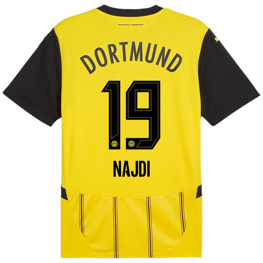 Niño Camiseta Ahmad Najdi #19 Amarillo Negro 1ª Equipación 2024/25 La Camisa Argentina