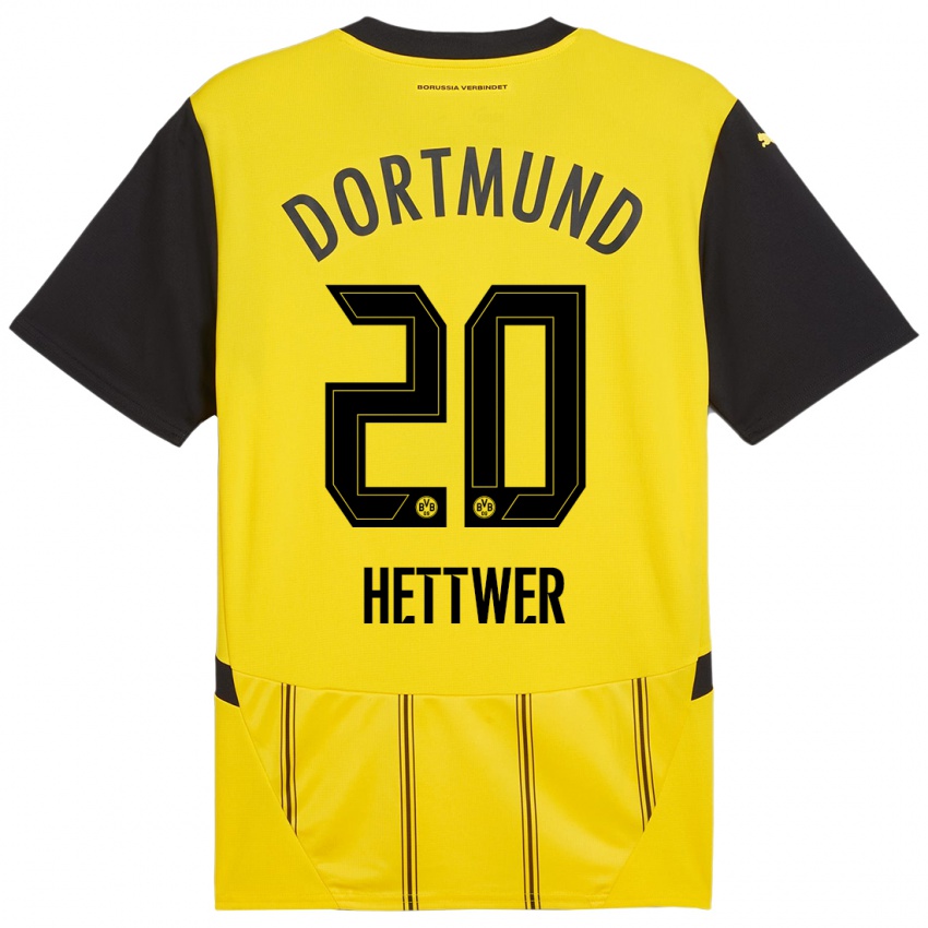 Niño Camiseta Julian Hettwer #20 Amarillo Negro 1ª Equipación 2024/25 La Camisa Argentina