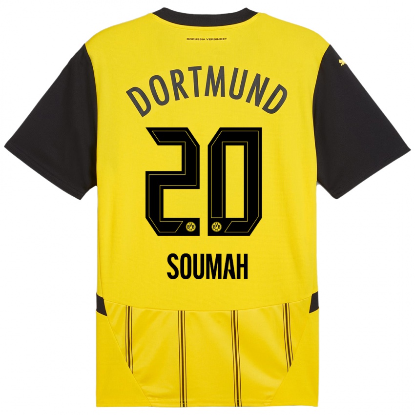 Niño Camiseta Moussa Soumah #20 Amarillo Negro 1ª Equipación 2024/25 La Camisa Argentina