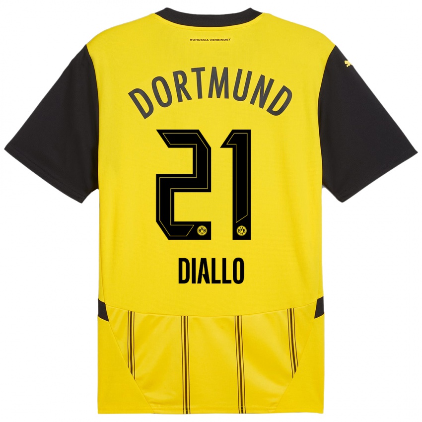 Niño Camiseta Ousmane Diallo #21 Amarillo Negro 1ª Equipación 2024/25 La Camisa Argentina