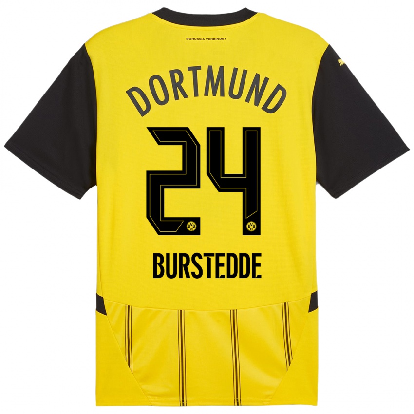 Niño Camiseta Joshua Burstedde #24 Amarillo Negro 1ª Equipación 2024/25 La Camisa Argentina