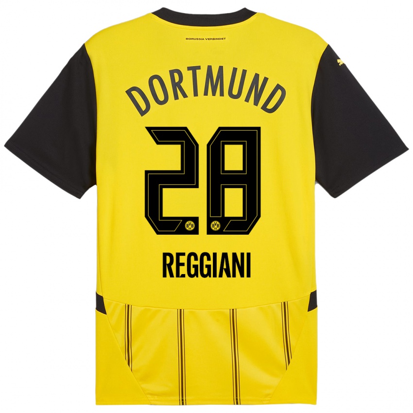 Niño Camiseta Luca Reggiani #28 Amarillo Negro 1ª Equipación 2024/25 La Camisa Argentina