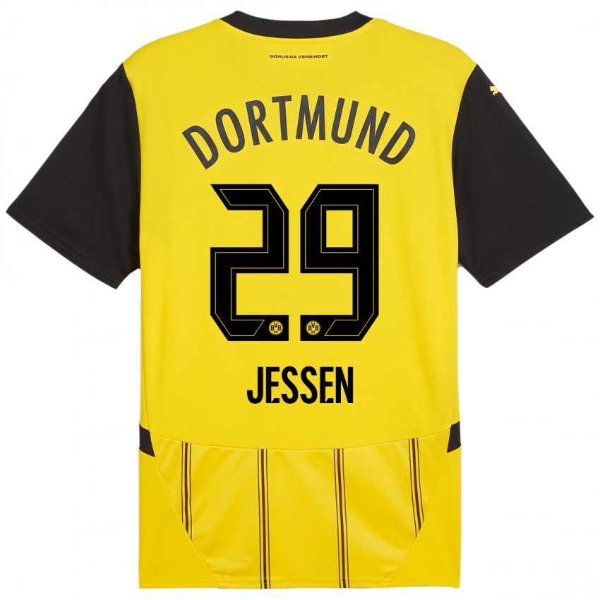 Niño Camiseta Niklas Jessen #29 Amarillo Negro 1ª Equipación 2024/25 La Camisa Argentina