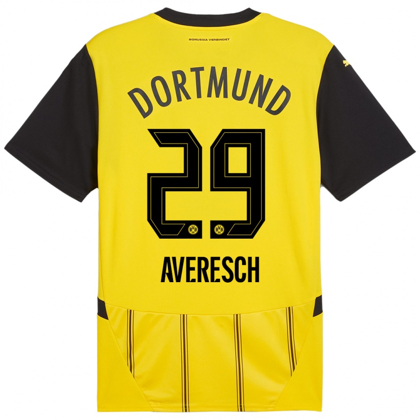 Niño Camiseta Noah Averesch #29 Amarillo Negro 1ª Equipación 2024/25 La Camisa Argentina