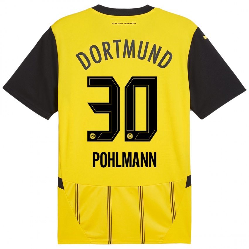 Niño Camiseta Ole Pohlmann #30 Amarillo Negro 1ª Equipación 2024/25 La Camisa Argentina