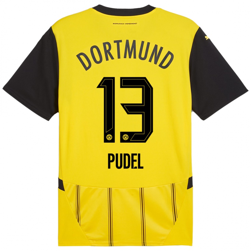 Niño Camiseta Bjarne Pudel #13 Amarillo Negro 1ª Equipación 2024/25 La Camisa Argentina