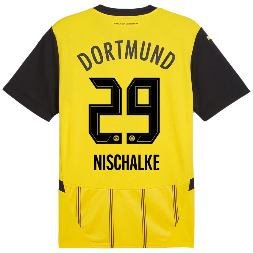 Niño Camiseta Jermain Nischalke #29 Amarillo Negro 1ª Equipación 2024/25 La Camisa Argentina