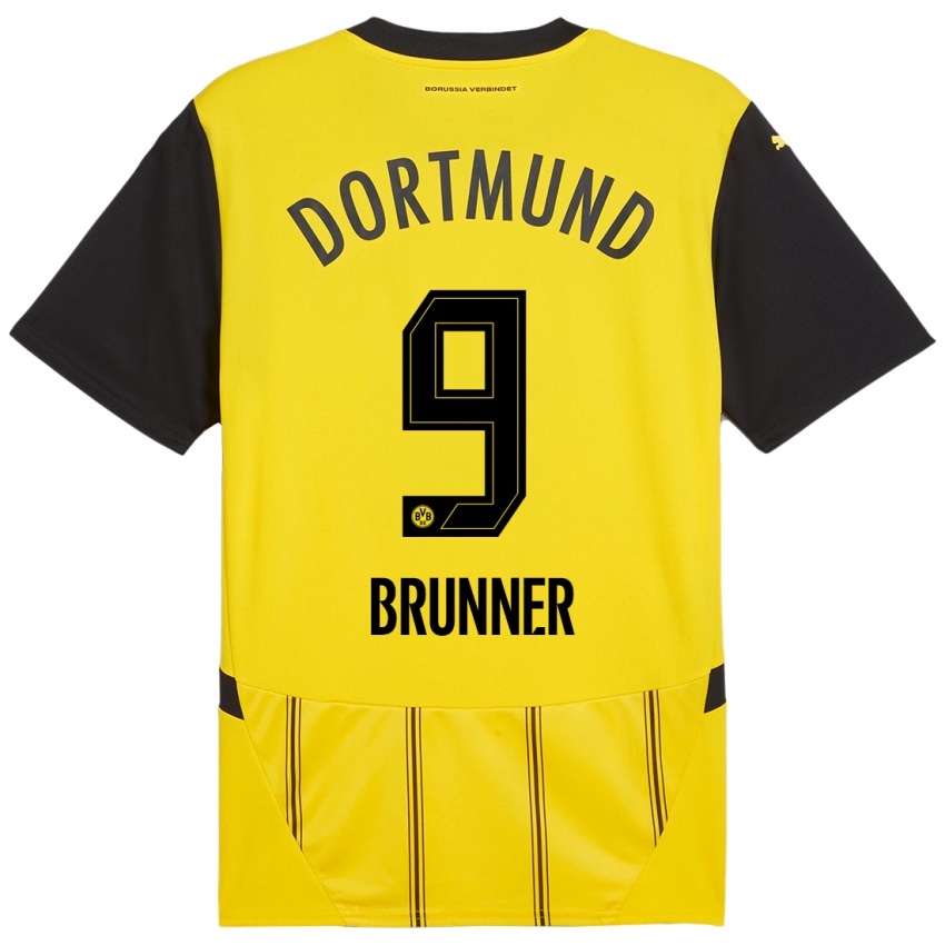 Niño Camiseta Paris Brunner #9 Amarillo Negro 1ª Equipación 2024/25 La Camisa Argentina