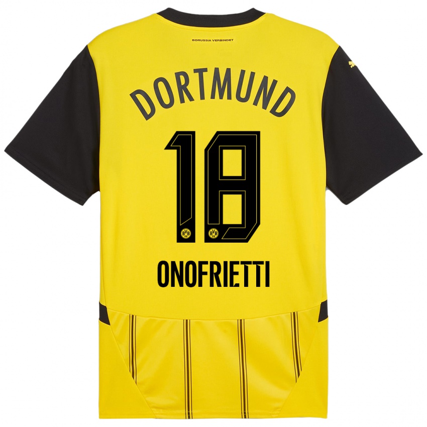 Niño Camiseta Vincenzo Onofrietti #18 Amarillo Negro 1ª Equipación 2024/25 La Camisa Argentina