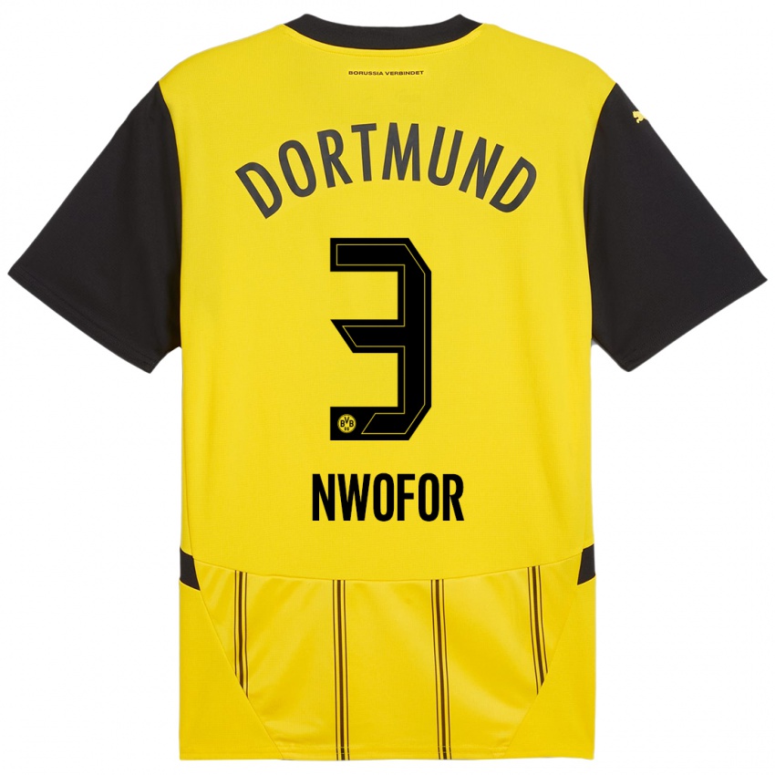 Niño Camiseta Jamie Nwofor #3 Amarillo Negro 1ª Equipación 2024/25 La Camisa Argentina