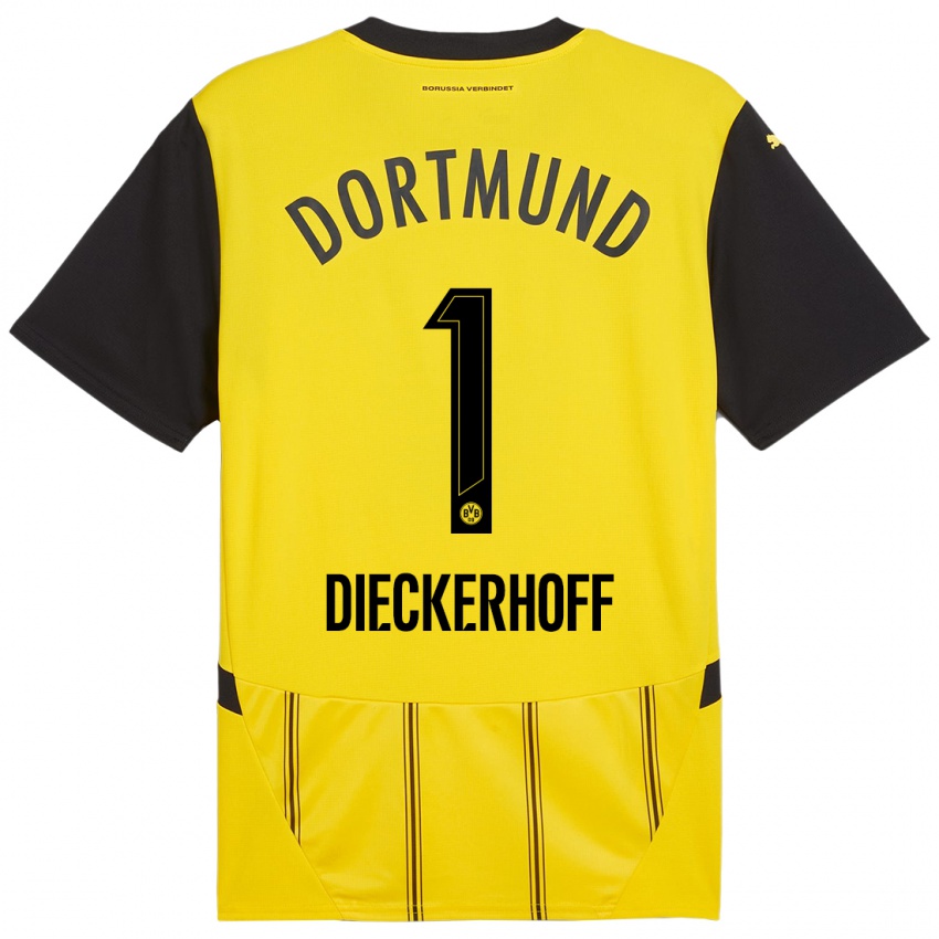 Niño Camiseta Max Dieckerhoff #1 Amarillo Negro 1ª Equipación 2024/25 La Camisa Argentina