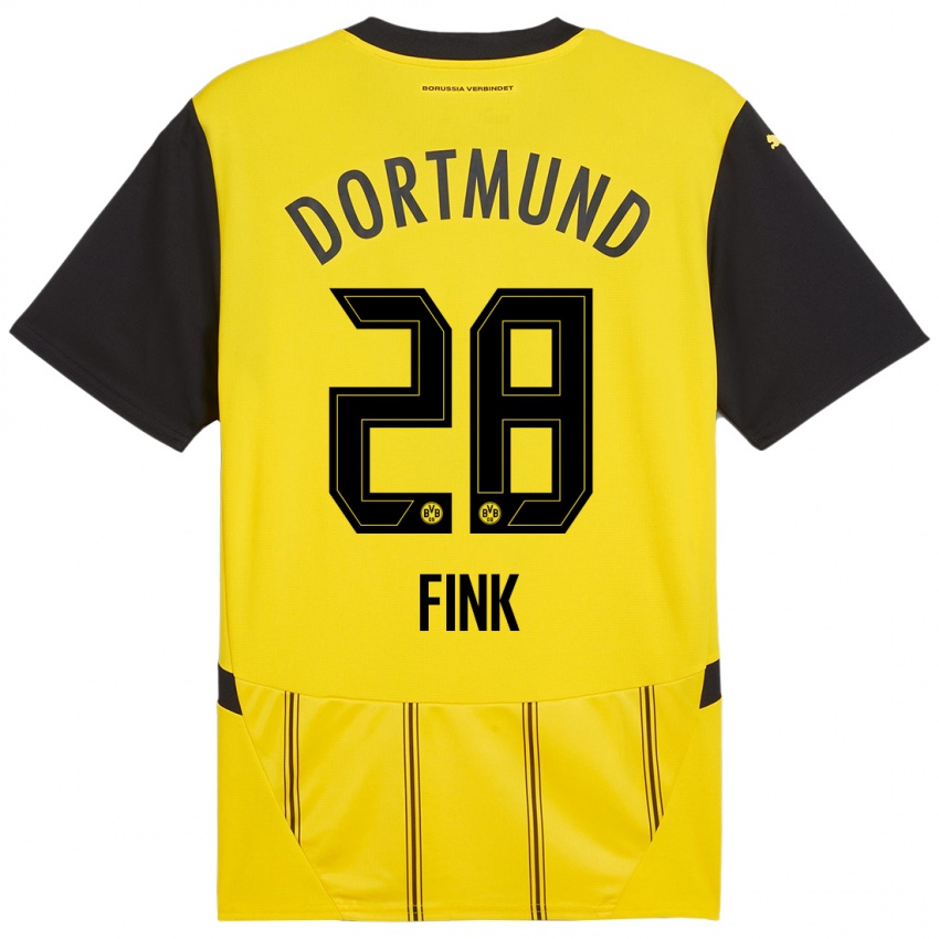 Niño Camiseta Bradley Fink #28 Amarillo Negro 1ª Equipación 2024/25 La Camisa Argentina