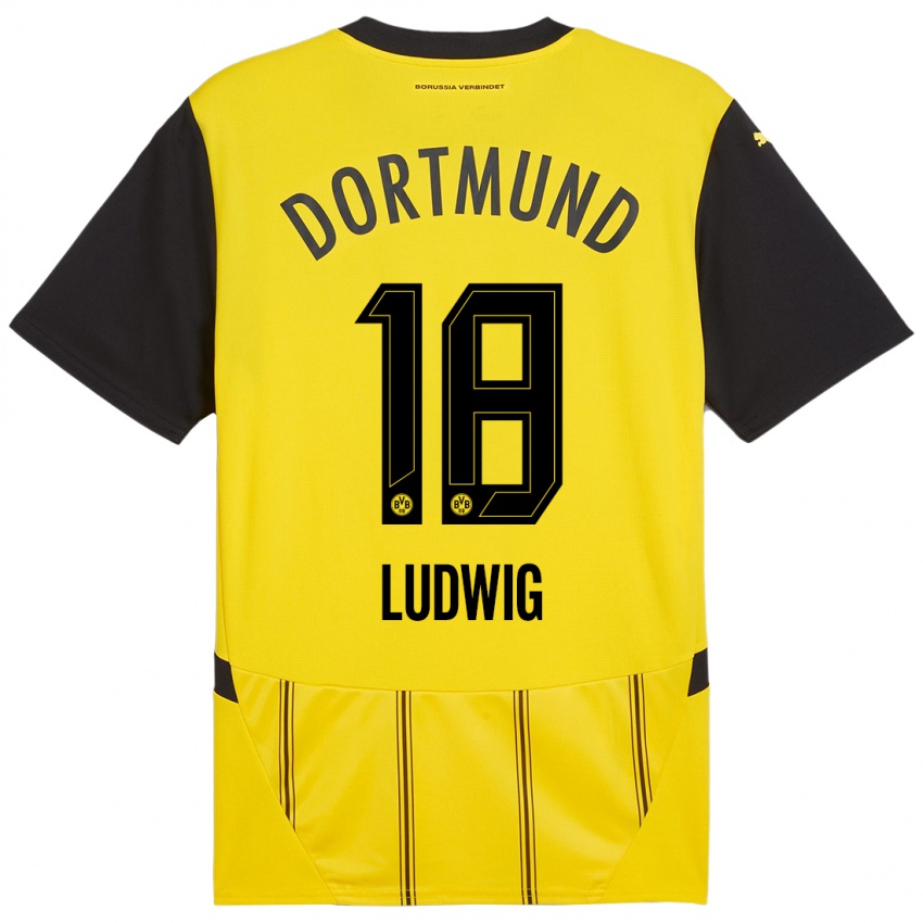 Niño Camiseta Michel Ludwig #18 Amarillo Negro 1ª Equipación 2024/25 La Camisa Argentina