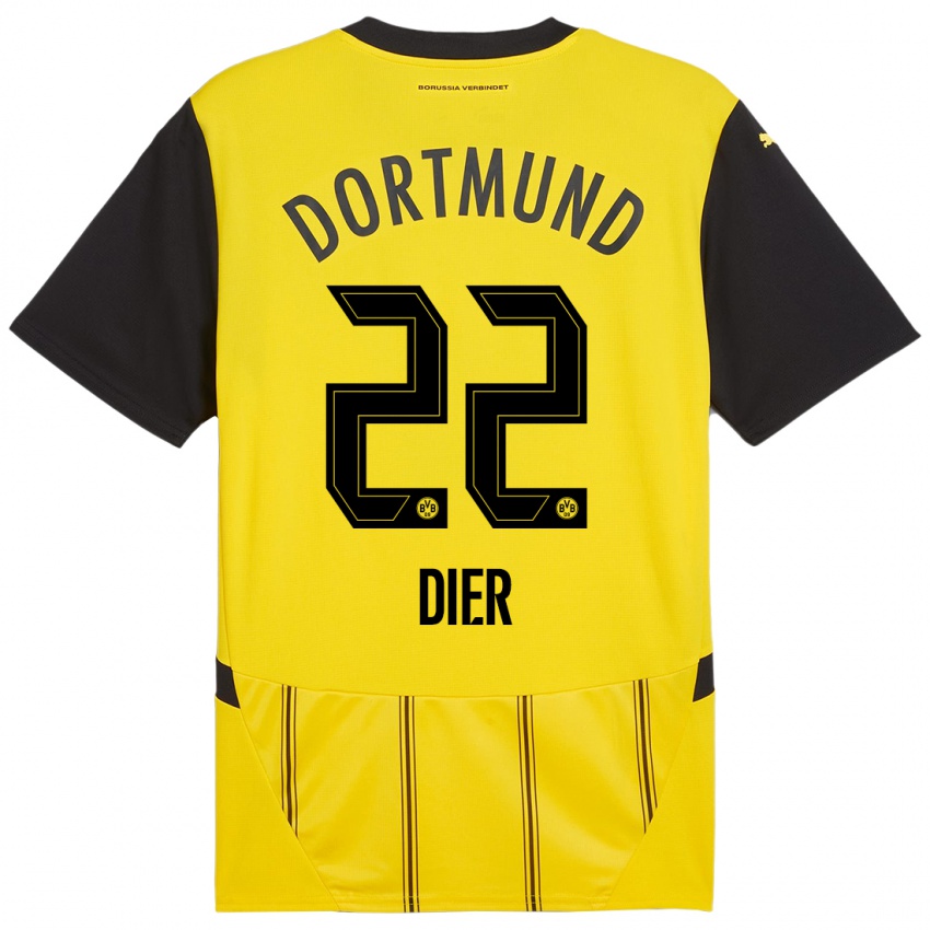 Niño Camiseta Henrik Dier #22 Amarillo Negro 1ª Equipación 2024/25 La Camisa Argentina