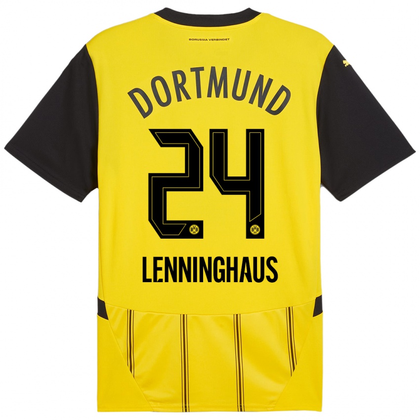 Niño Camiseta Mika Lenninghaus #24 Amarillo Negro 1ª Equipación 2024/25 La Camisa Argentina