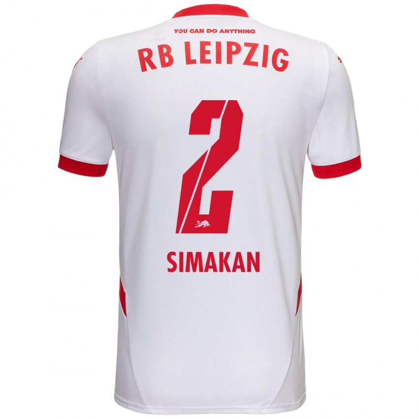 Niño Camiseta Mohamed Simakan #2 Blanco Rojo 1ª Equipación 2024/25 La Camisa Argentina