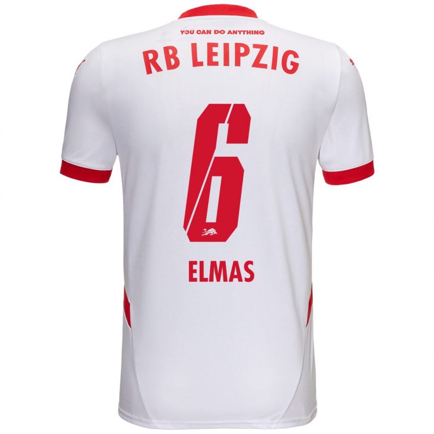 Niño Camiseta Eljif Elmas #6 Blanco Rojo 1ª Equipación 2024/25 La Camisa Argentina