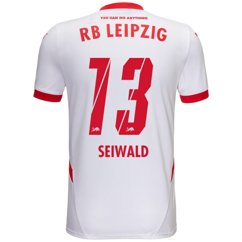 Niño Camiseta Nicolas Seiwald #13 Blanco Rojo 1ª Equipación 2024/25 La Camisa Argentina