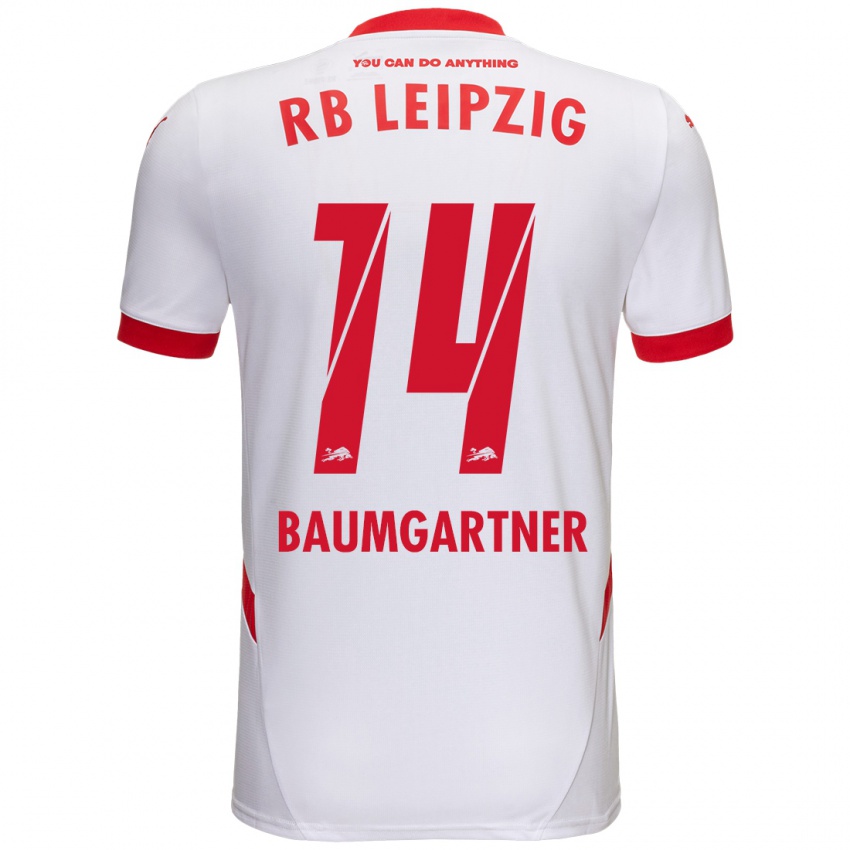 Niño Camiseta Christoph Baumgartner #14 Blanco Rojo 1ª Equipación 2024/25 La Camisa Argentina