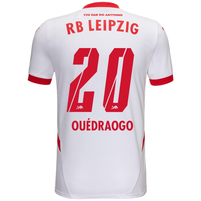 Niño Camiseta Assan Ouédraogo #20 Blanco Rojo 1ª Equipación 2024/25 La Camisa Argentina