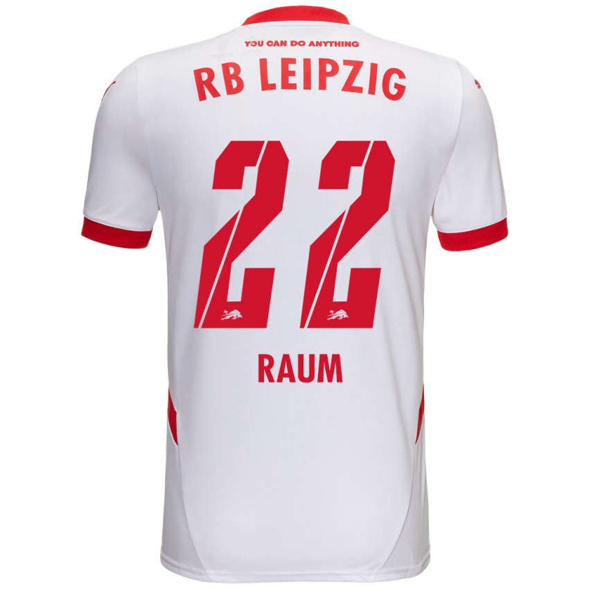 Niño Camiseta David Raum #22 Blanco Rojo 1ª Equipación 2024/25 La Camisa Argentina