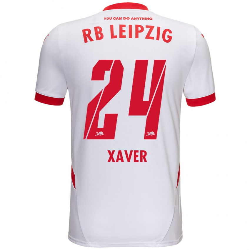 Niño Camiseta Xaver Schlager #24 Blanco Rojo 1ª Equipación 2024/25 La Camisa Argentina