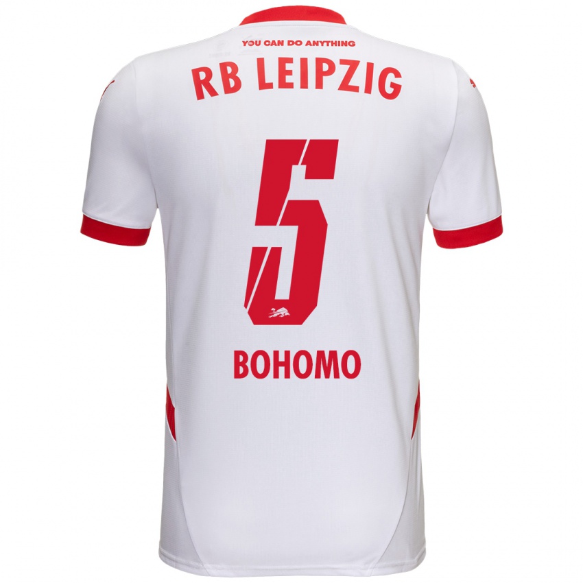 Niño Camiseta Allan Bohomo #5 Blanco Rojo 1ª Equipación 2024/25 La Camisa Argentina