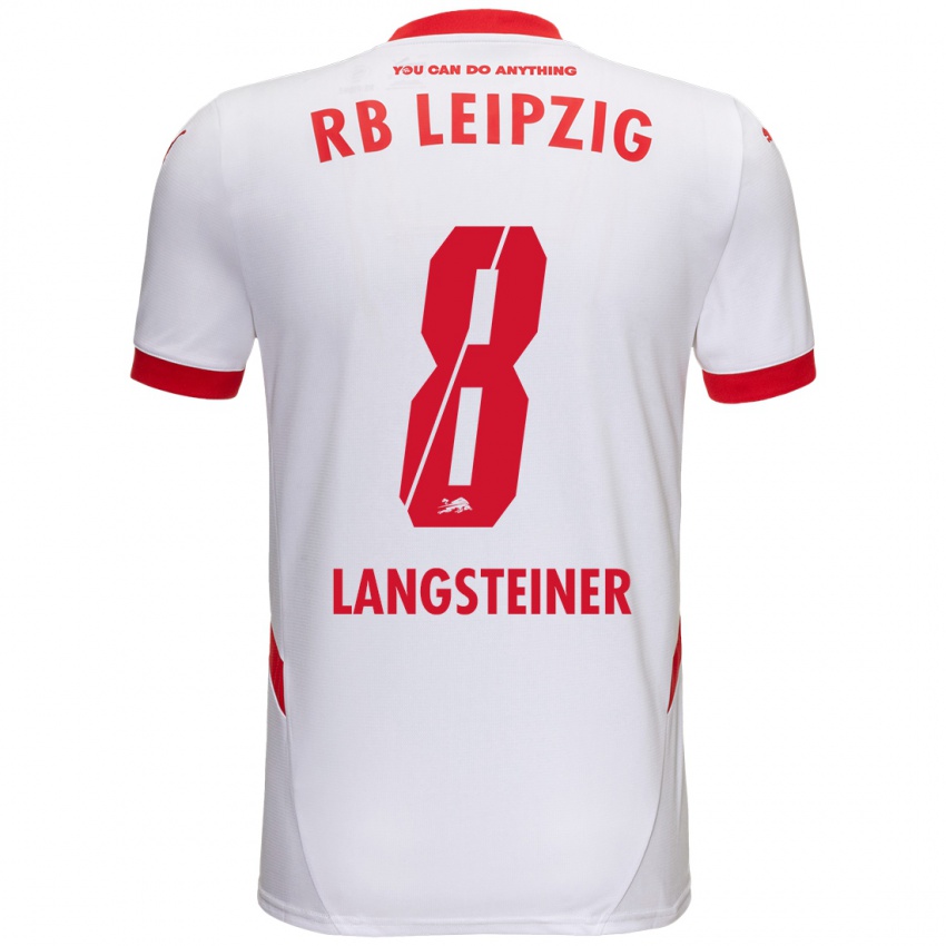 Niño Camiseta Toni Langsteiner #8 Blanco Rojo 1ª Equipación 2024/25 La Camisa Argentina