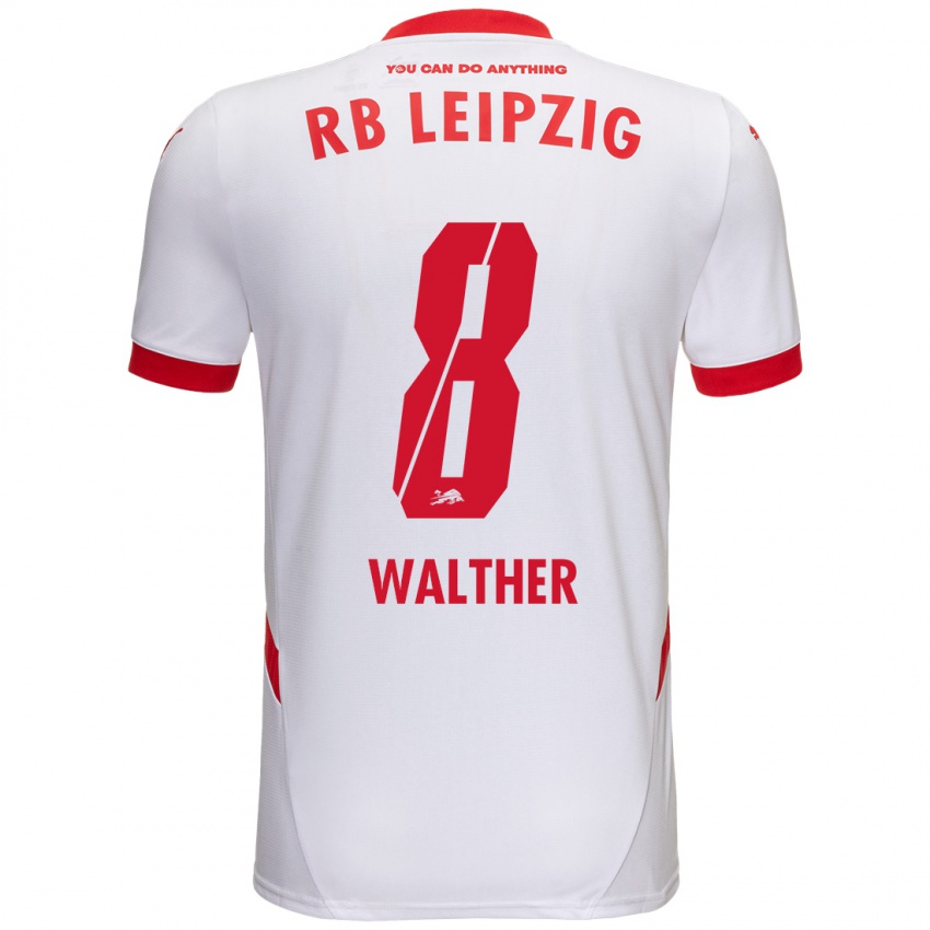 Niño Camiseta Kofi Walther #8 Blanco Rojo 1ª Equipación 2024/25 La Camisa Argentina