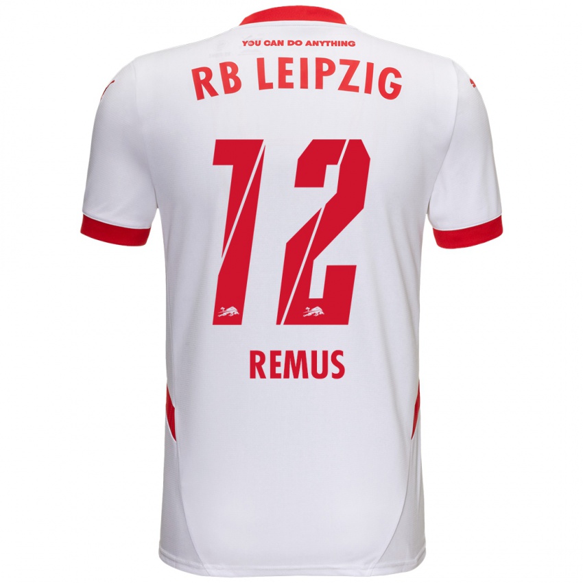 Niño Camiseta Niklas Remus #12 Blanco Rojo 1ª Equipación 2024/25 La Camisa Argentina