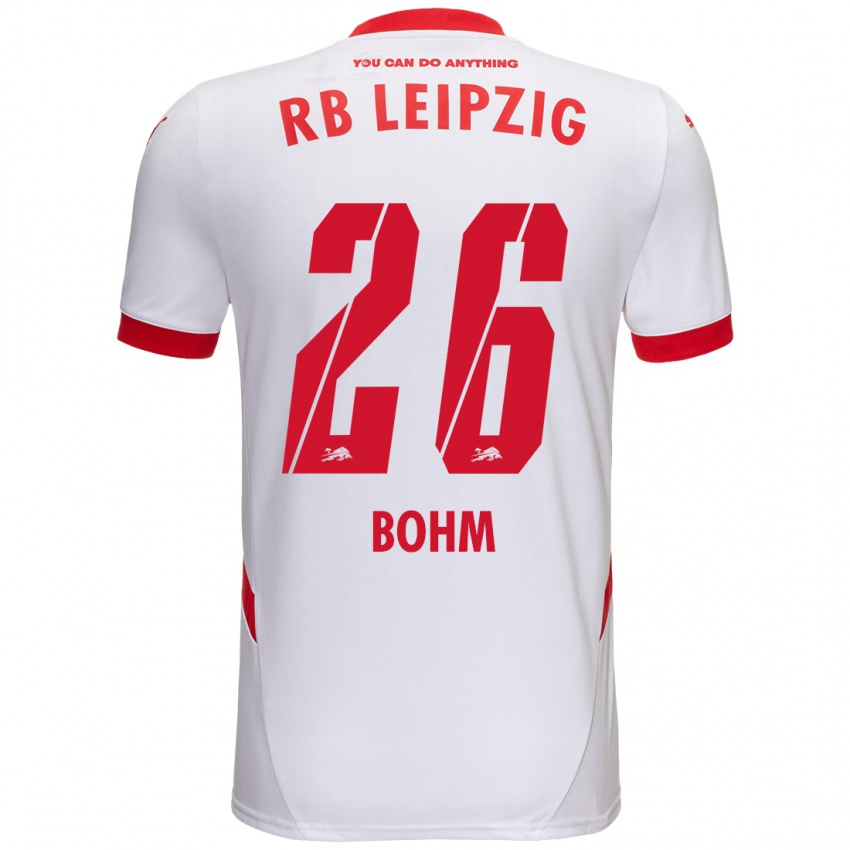 Niño Camiseta Pepe Böhm #26 Blanco Rojo 1ª Equipación 2024/25 La Camisa Argentina