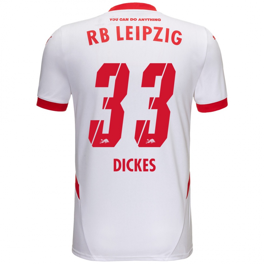 Niño Camiseta Fernando Dickes #33 Blanco Rojo 1ª Equipación 2024/25 La Camisa Argentina