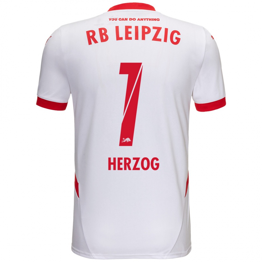 Niño Camiseta Elvira Herzog #1 Blanco Rojo 1ª Equipación 2024/25 La Camisa Argentina