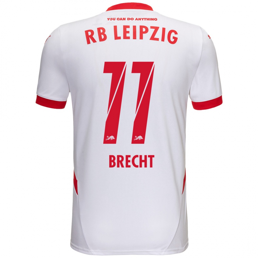 Niño Camiseta Barbara Brecht #11 Blanco Rojo 1ª Equipación 2024/25 La Camisa Argentina