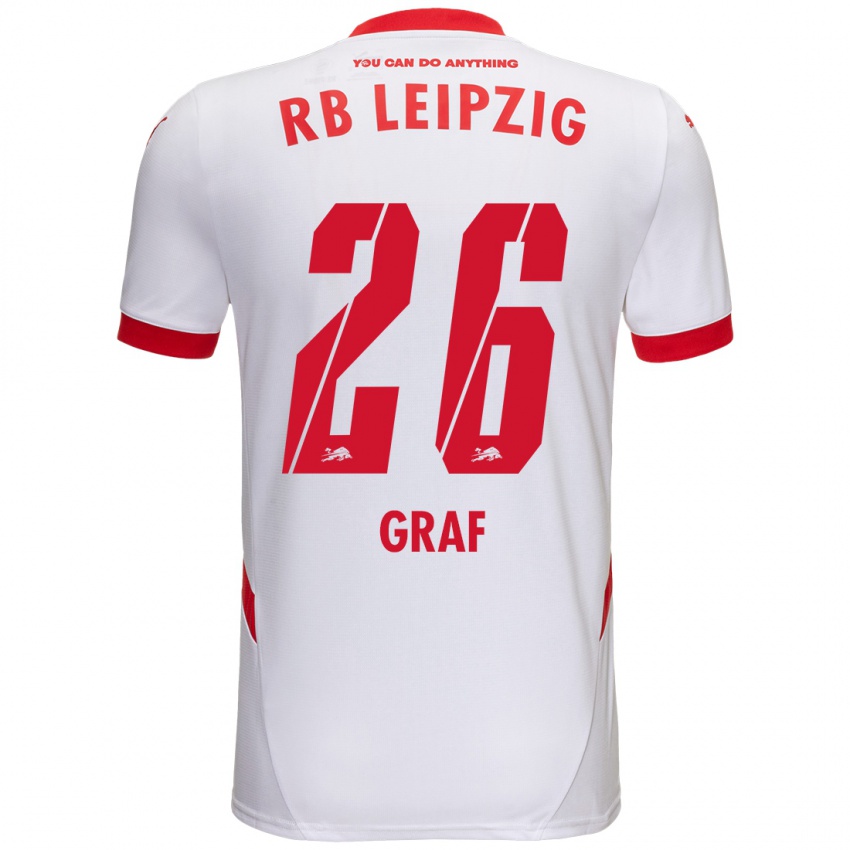 Niño Camiseta Luca Maria Graf #26 Blanco Rojo 1ª Equipación 2024/25 La Camisa Argentina