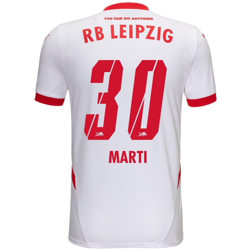 Niño Camiseta Lara Marti #30 Blanco Rojo 1ª Equipación 2024/25 La Camisa Argentina