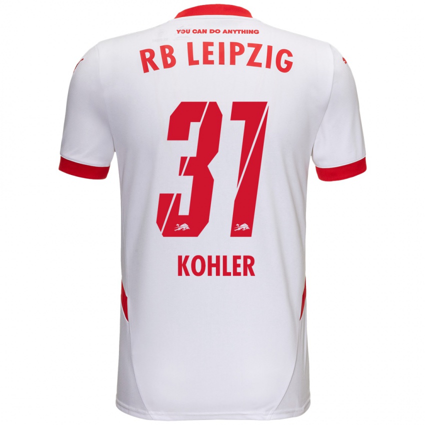 Niño Camiseta Tim Köhler #31 Blanco Rojo 1ª Equipación 2024/25 La Camisa Argentina