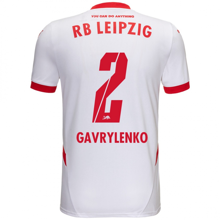 Niño Camiseta Oleksandr Gavrylenko #2 Blanco Rojo 1ª Equipación 2024/25 La Camisa Argentina