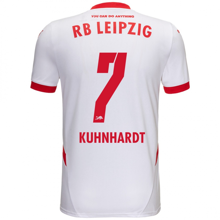 Niño Camiseta Paul Kühnhardt #7 Blanco Rojo 1ª Equipación 2024/25 La Camisa Argentina