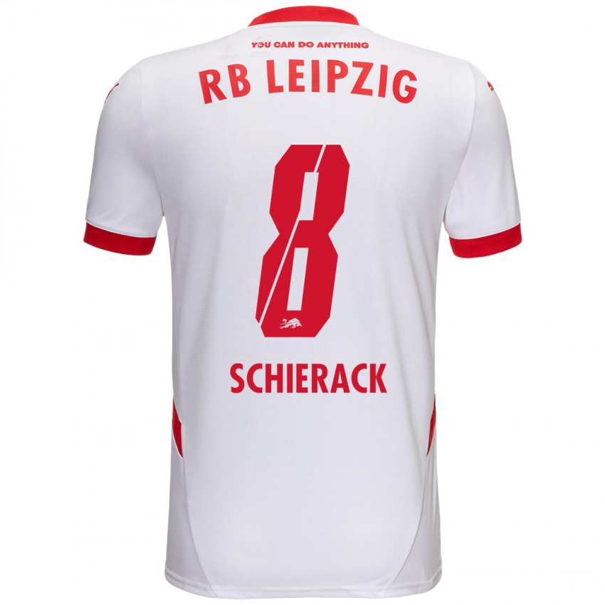 Niño Camiseta Simon Schierack #8 Blanco Rojo 1ª Equipación 2024/25 La Camisa Argentina