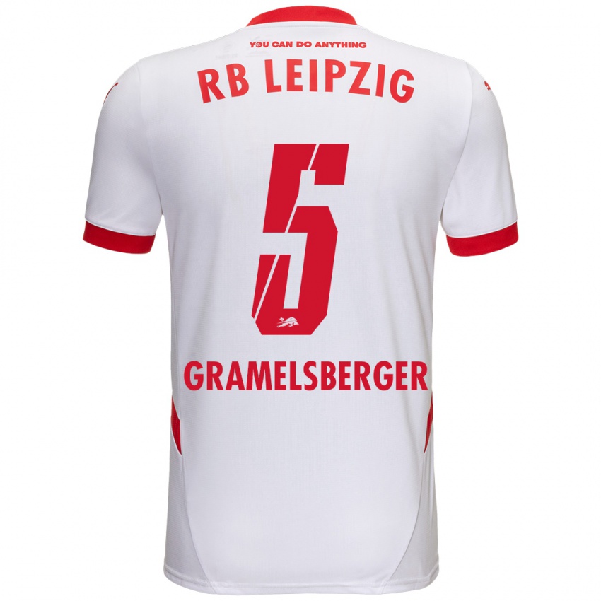 Niño Camiseta Lennert Gramelsberger #5 Blanco Rojo 1ª Equipación 2024/25 La Camisa Argentina